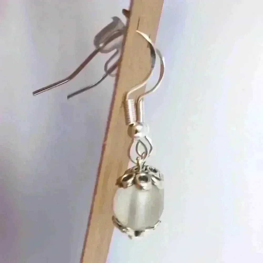 925 vintage-style handcrafted beaded earrings - Picture 3 of 4